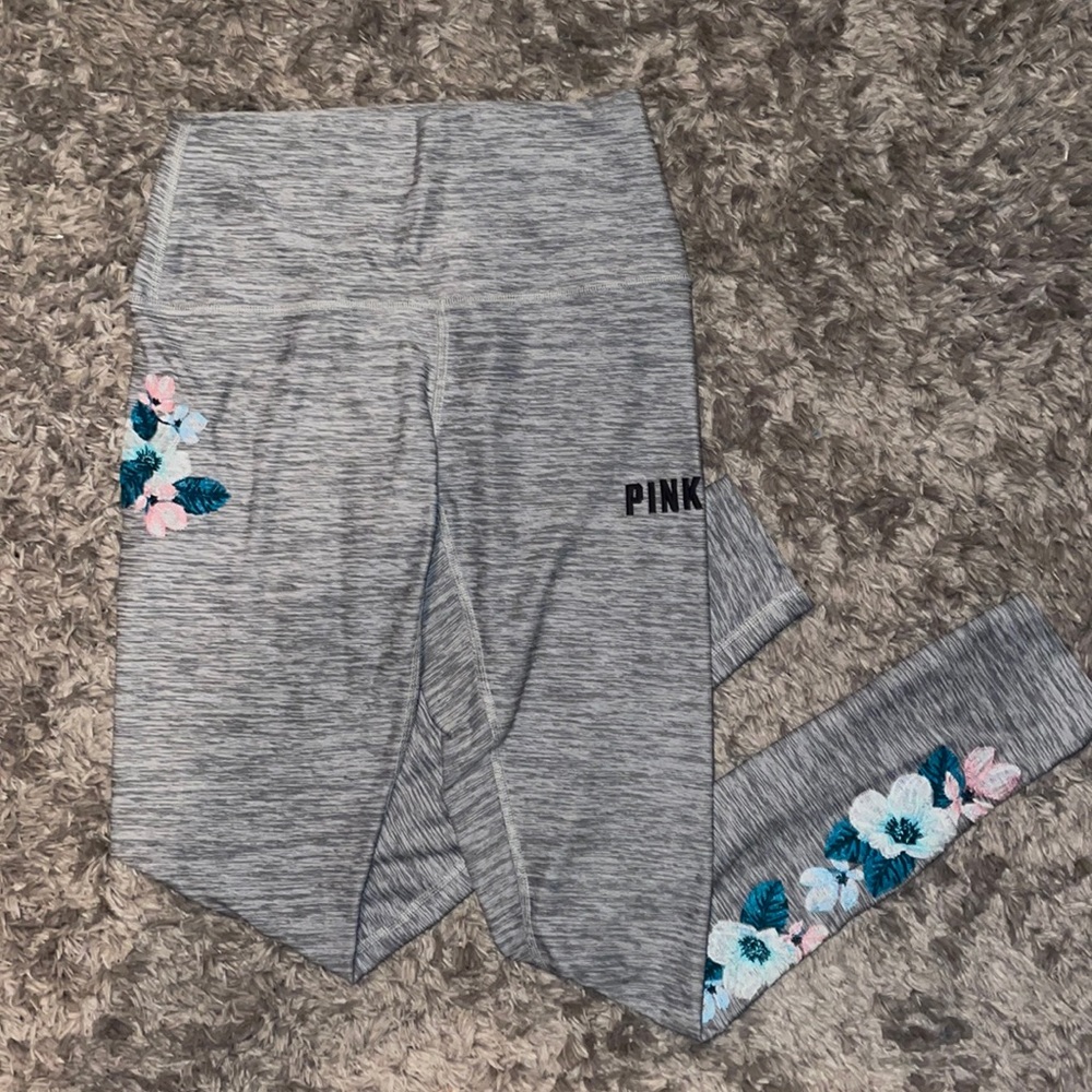 Pink Floral Athletic Leggings